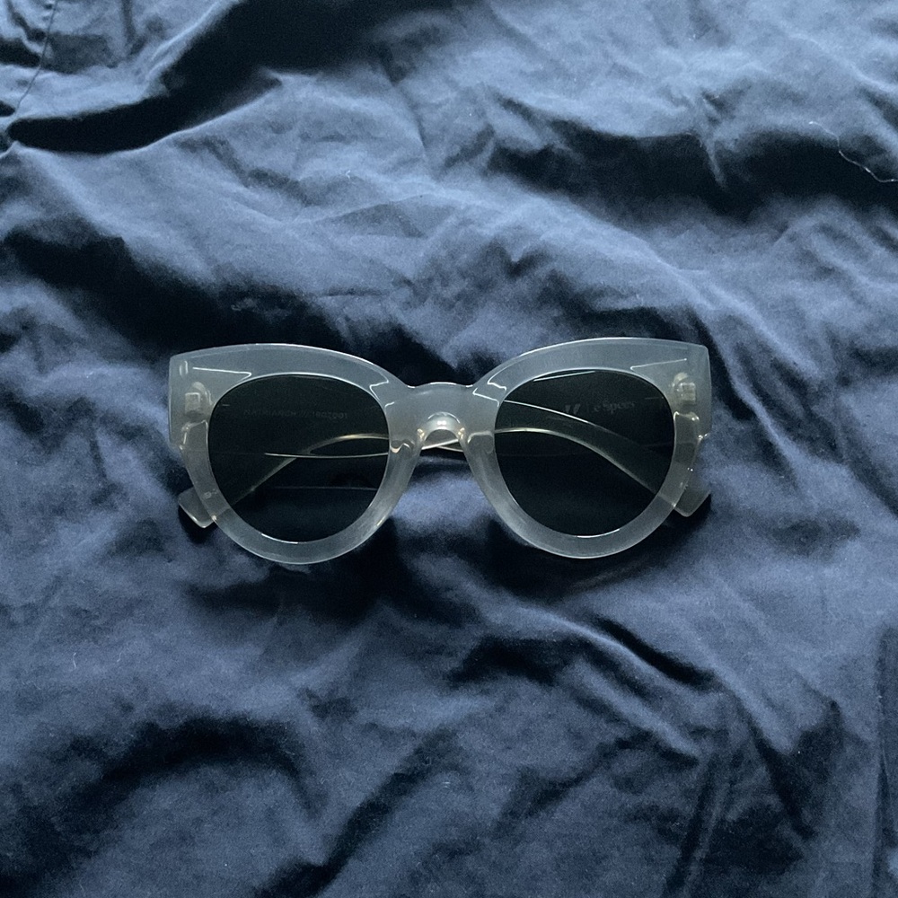 $60 Le Specs Matriarch Matcha Transparent Sunglasses